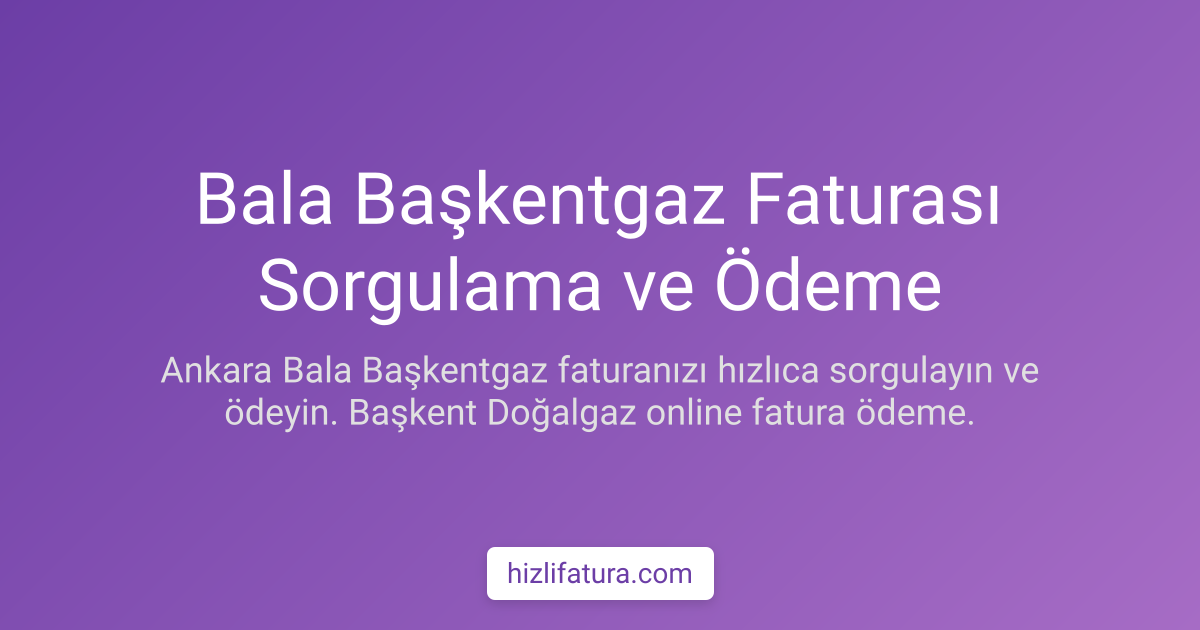 Bala Doğalgaz Faturası Ödeme - Ankara Yöntemleri
