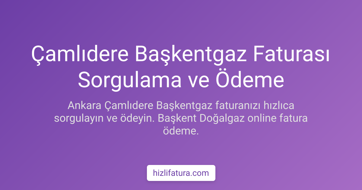 Çamlıdere Doğalgaz Faturası Ödeme - Ankara Yöntemleri
