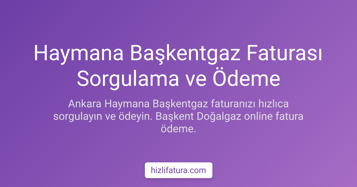 Haymana Doğalgaz Faturası Ödeme - Ankara Yöntemleri