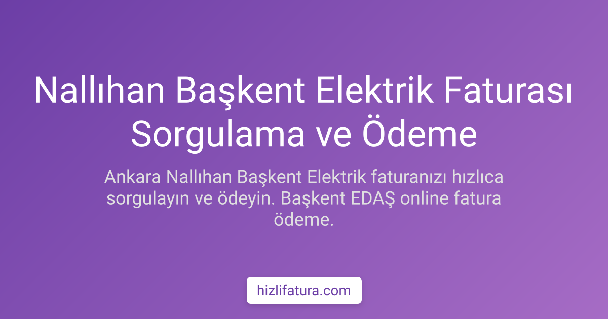 Nallıhan Elektrik Faturası Ödeme - Ankara Yöntemleri