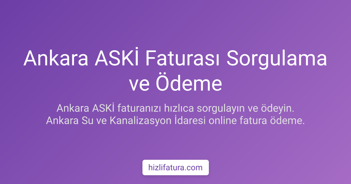 Ankara Su Faturası