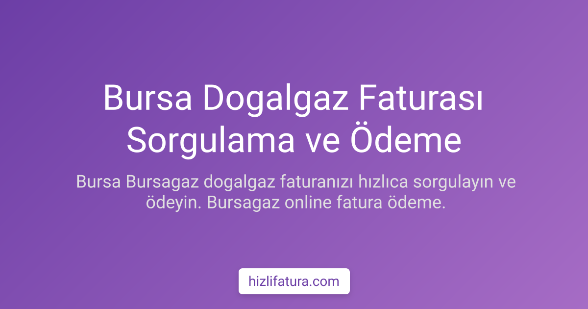 Bursa Doğalgaz Faturası Sorgulama ve Ödeme Yöntemleri