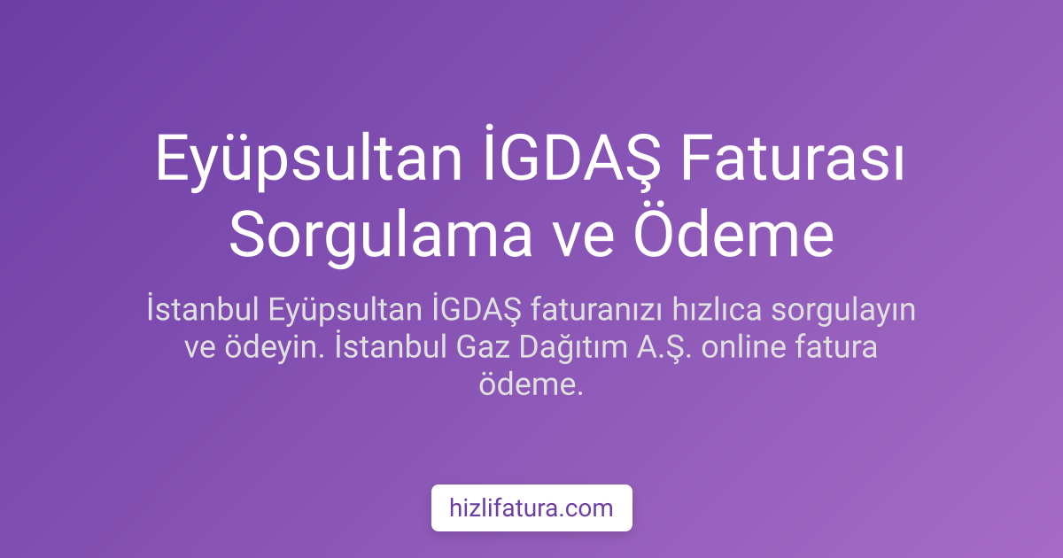 Eyüpsultan Doğalgaz Faturası Ödeme - İstanbul Yöntemleri