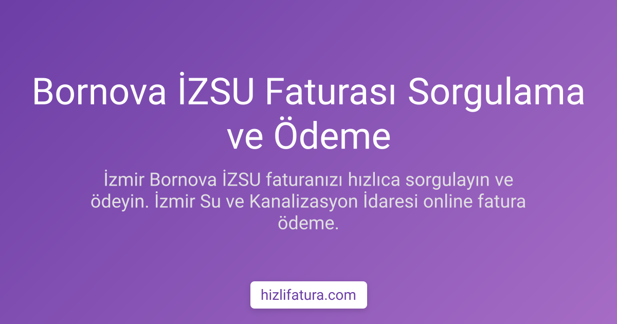 Bornova Su Faturası Ödeme - İzmir Yöntemleri