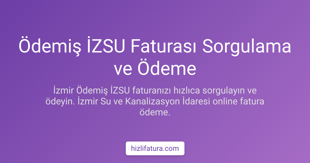 Ödemiş Su Faturası Ödeme - İzmir Yöntemleri